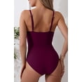 thumbnail image 3 of Women's One Piece Swimsuits Tummy Control Ruched Adjustable Straps Bathing Suit One-Piece Swimwear Dark Purple XL, 3 of 3