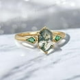 thumbnail image 3 of KANISHKAGEMS&JEWELS 2Ct 8x6mm / Naturl Moss Agate Engagement Ring Kite Emerald Proposal Ring Bridal Wedding Gift Ring, 3 of 6