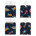 thumbnail image 2 of Balery Spaceships and Stars Porta Pañuelos de Cuero con Estampado – Funda Moderna Cuadrada para Caja de Pañuelos, Dispensador 5x5x5'', 2 of 6