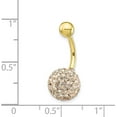 thumbnail image 4 of Avariah Diamonds 10k Yellow Gold W/Champagne Crystal Ball Belly Dangle - 23mm, 4 of 6