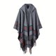 thumbnail image 1 of Chal de invierno para mujer, chal grueso y cálido, bufanda de gran tamaño con capucha, ponchos y capas negros con borlas a rayas, B, 1 of 1