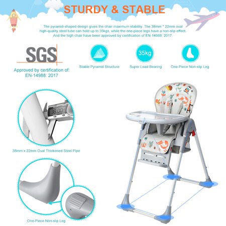 Chaise Haute Pour Bebe Avec Panier Chaise Haute Rehausseur Pour Tout Petits Hauteur D Assise Reglable A 6 Positions Plateau A Nourriture Reglable A 3 Positions Walmart Canada