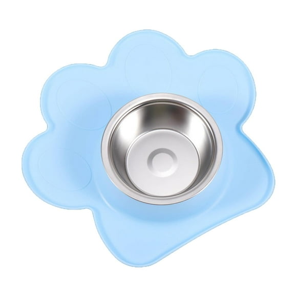 Cuenco de comida para perros, cuenco para mascotas, alfombrilla de silicona antideslizante portátil, cuenco para comida de mascotas, cuenco para perros y gatos Azul Yuyangstore Cuenco para gatos