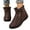Brown, variant on Snow Boots for Women Stitching Furry Lined Zipper High Top Winter Ankle Booties Outdoor Non-Slip Walking Shoes