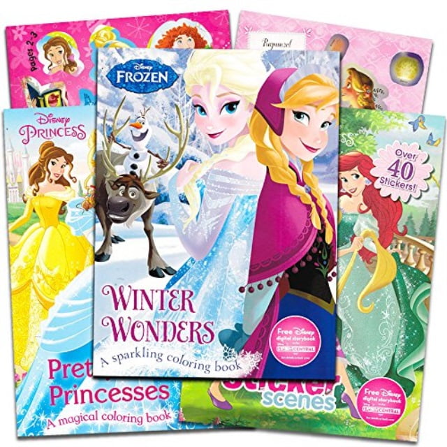 Disney Princess Coloring and Activity Book Super Set -- 3 Deluxe Disney Princess Coloring Books with Over 40 Stickers