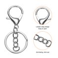thumbnail image 3 of Uxcell Lobster Claw Clasp Hook Keychain with Flat Split Keychain Ring and Chain, White k, 12 Pcs, 3 of 6