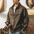thumbnail image 4 of Fgnfyis Mens Jackets Waxed Casual Jacket Outdoor Windproof Lightweight Utility Work Coat with Multiple Pockets for Streetwear Mens Winter Coats Khaki XXXL, 4 of 7
