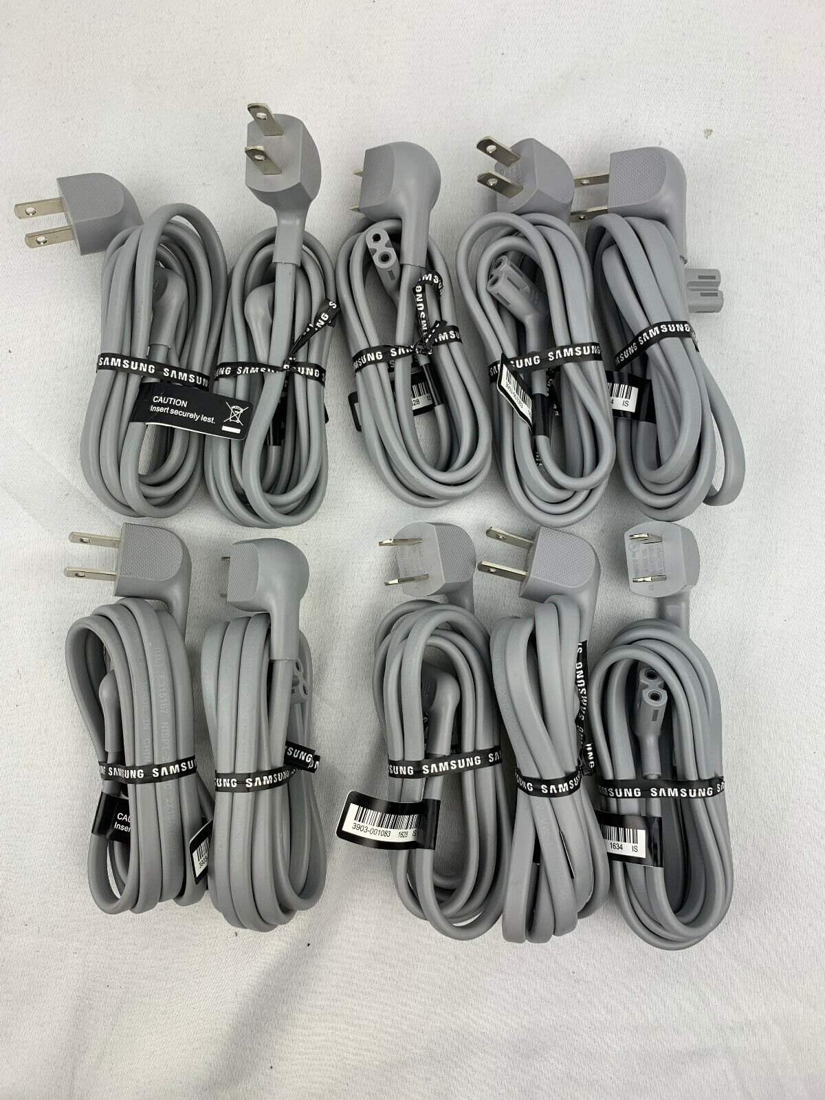 10 Pack 6FT TV AC Power Cord Samsung Angled 2 prong Figure 8 Right 90° degrees