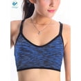 thumbnail image 3 of Deago 3 Pack Sports Bra for Women Space Dye Racerback Removable Pads for Yoga Running Fitness Workout (Blue, M), 3 of 8