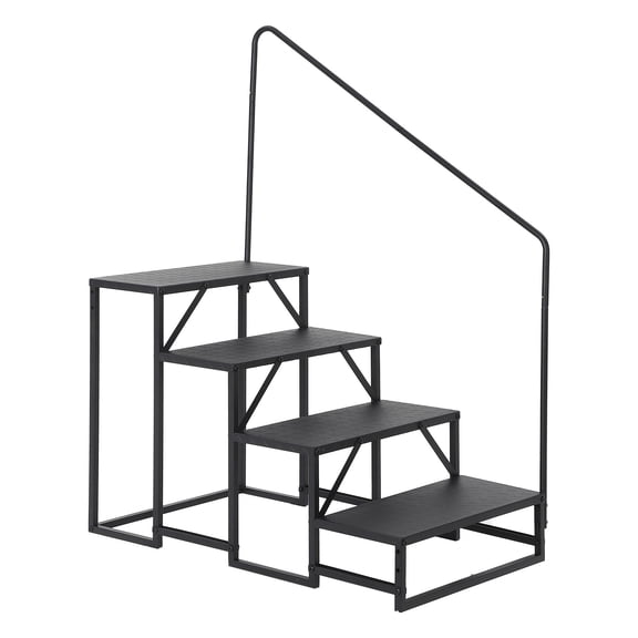BouPower 3/4 Step RV Step Ladder with Handrail, Heavy Duty 660lbs Portable Outdoor Stairs, Hot Tub Spa Steps for Camper Travel Trailer Mobile Home Porch Pool & Pet