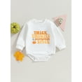 thumbnail image 2 of Wassery Newborn Baby Boys Girls Thanksgiving Day Outfit Long Sleeve Pumpkin Pie Print Romper Jumpsuits 3 6 12 18 Months Infant Thanksgiving Clothes Costume 0-18M, 2 of 9