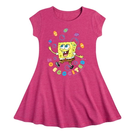 

SpongeBob Squarepants - So Eggcited - Toddler And Youth Girls Fit And Flare Dress