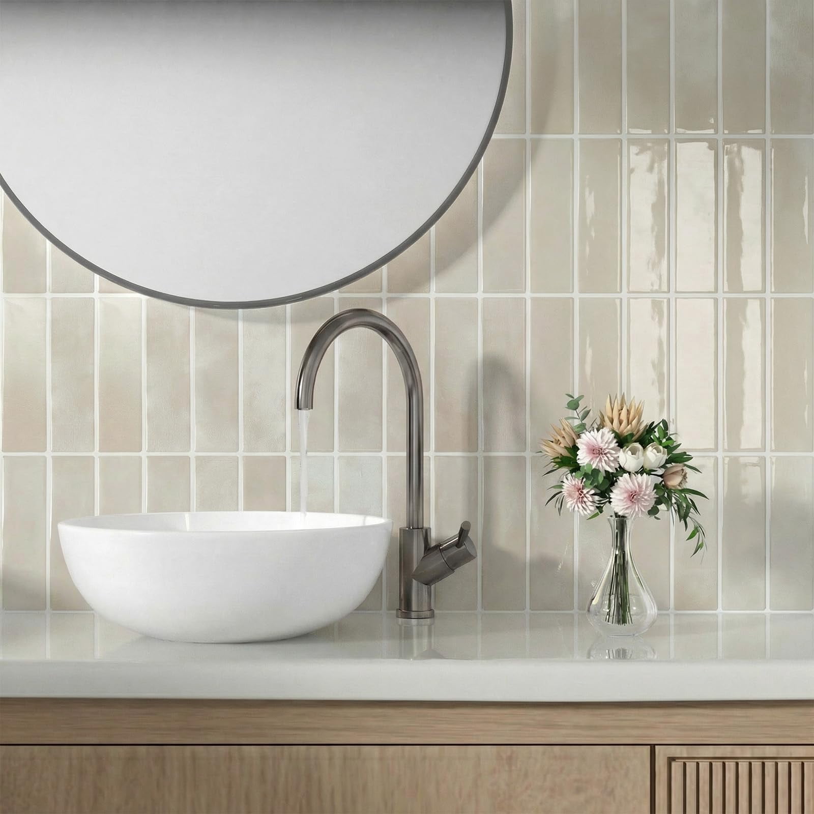 Peel And Stick Backsplash 10-sheets Of 11.42'' X 9'' Self-adhesive 3d Wall Tile For Kitchen  Bathroom