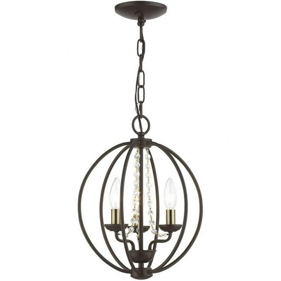 Transitional Three Light Chandelier-Bronze/Antique Brass Finish Bailey Street Home 218-Bel-4828635