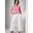 thumbnail image 4 of Jessica London Women's Plus Size Stretch Cotton Scoop Neck Tee, 4 of 6