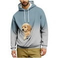 thumbnail image 2 of jobturf Hoodies for Men Big Pet Pouch Cat Dog Carrier Hooded Sweatshirt Fall Spring Fashion Gradient Long Sleeve Shirts with Large Pocket, 2 of 5