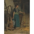 thumbnail image 2 of Nicolaas van der Waay 12x14 Gold Ornate Wood Frame and Double Matted Museum Art Print Titled - Peasant Girl (1876-1896), 2 of 4