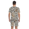 thumbnail image 6 of joogoo Men's Pajama Set Leopard Brown V-Neck Pj Shorts Set 2 Piece Loungewear Sleepwear S, 6 of 7