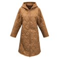 thumbnail image 6 of Women's Quilted Jacket Zipper Up Hooded Long Lightweight Padding Down Coat (Khaki S), 6 of 6