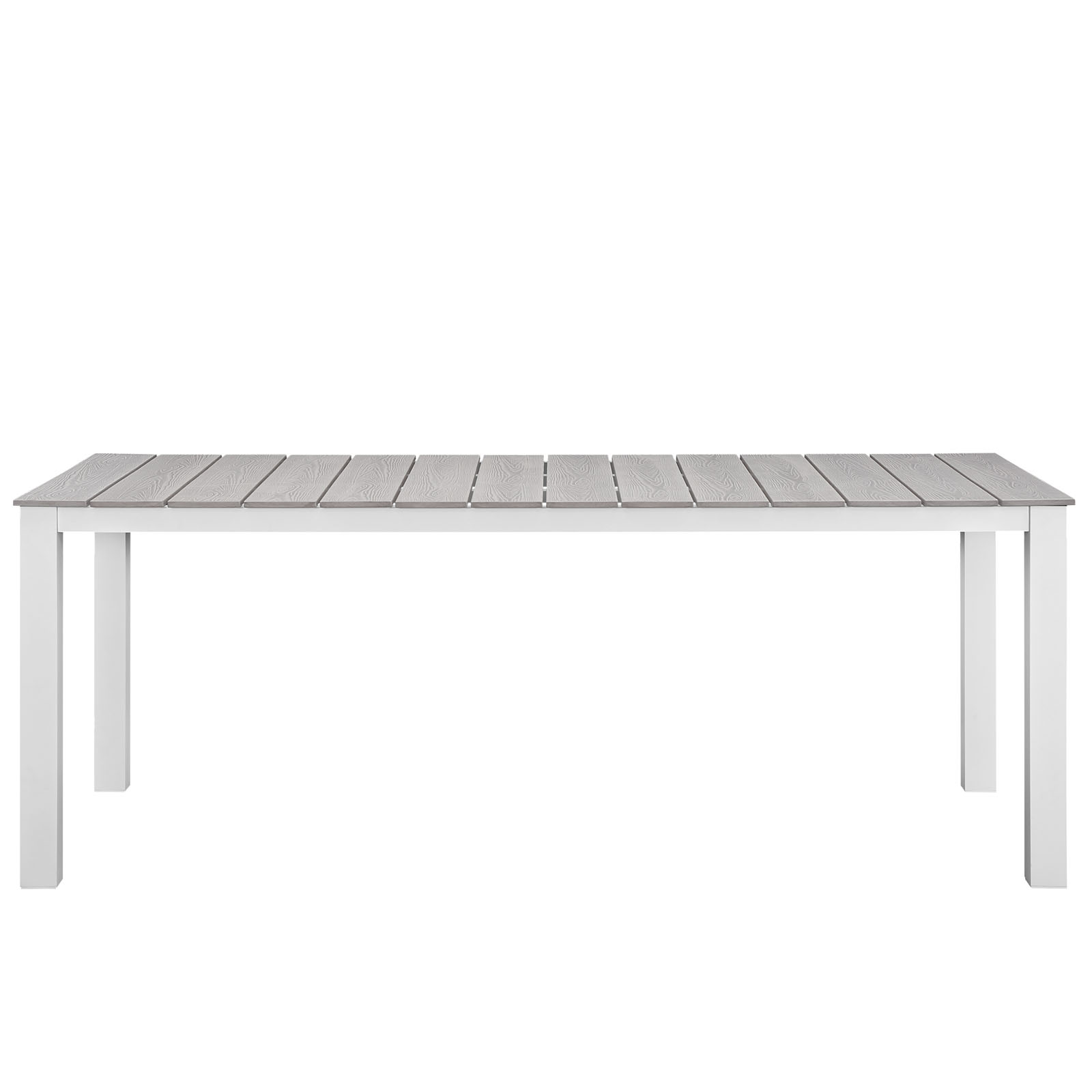 Modway Maine 80" Outdoor Patio Dining Table in White Light Gray - image 4 of 4