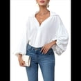 thumbnail image 3 of Blusa Holgada de Larga con Cuello Semiabierto y Lunares Franceses para Mujer M, 3 of 10