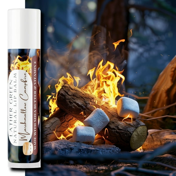 Marshmallow Campfire Natural Lip Balm, Pack of 3 by LatherGreen