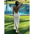 thumbnail image 3 of Elegant White Knit Long Dress for Women, Sleeveless, Backless, Perfect for Cruise, Party & Casual Summer, 3 of 6