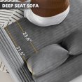thumbnail image 4 of 102.4 " Modern Sectional Sofa Couch,Convertible Sofa Plush Corduroy 4-Seat Upholstered Sofa with Soft Pillows for Living Room Bedroom,Grey, 4 of 7