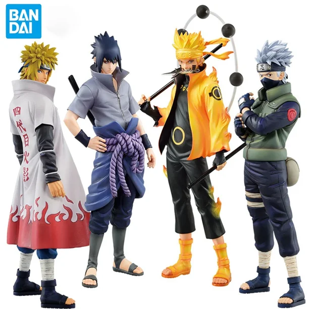 Bandai-figura DE ACCIÓN DE Naruto Shippuden, modelo de colección de 20cm, Uchiha Sasuke, Hatake, Kakashi, Namikaze, Minato, juguetes, regalos300