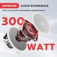 thumbnail image 2 of Bocinas 8" Empotrables de Techo y Pared Pyle, Sonido 2 Vías 300W Máximo, Altavoces con Tweeter de Titanio, Ideales para Cine en Casa y Música, Blanco, 2 of 7