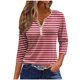 thumbnail image 2 of Fiudx Camisas de Mujer Blusa de Manga 3/4 Corta Estampada a La Moda para Mujer, Blusa Informal con Cuello Redondo, 2 of 5