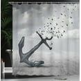 thumbnail image 4 of Ambesonne Anchor Shower Curtain, Flying Seagulls Grey, 69"Wx75"L, Grey, 4 of 5