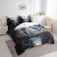 thumbnail image 3 of Feelyou Couple Wolf Wildlife Twin Bedding Sets 7-Piece, Rustic Farmhouse Lake Bedding Comforter Set, Western Jungle Animal Reversible Sheet Sets, Super Cozy Room Decor, 3 of 8
