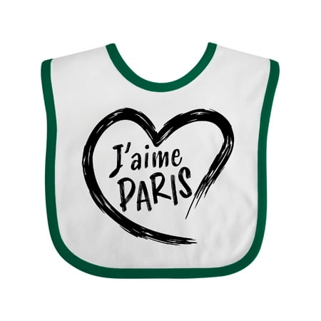 

Inktastic J aime Paris- I Love Paris- Heart Gift Baby Boy or Baby Girl Bib