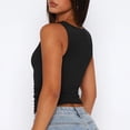 thumbnail image 5 of Jerdar Women's Sexy Y2K Draped Cowl Neck Ruched Side Crop Top Trendy Sleeveless Going Out Tank Tops XXL, 5 of 6