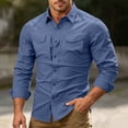 thumbnail image 4 of Men's Slim Fit Safari Shirt Outdoor Hiking Fishing Button Down Long Sleeve Tactical Work Shirts with Pockets, 4 of 9
