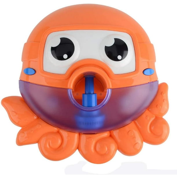Bubble Machine, Octopus Shape Automatic Bubble Blower Battery Operated Work with Music (Orange