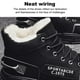 thumbnail image 2 of Botas Invierno para Hombre Botines Con Forro Piel Botas Senderismo Antideslizantes (Negro 44), 2 of 6