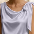 thumbnail image 7 of Kctiaxy Gray Womens Tank Tops Solid Color V Neck Sleeveless T Shirts Blouse Casual Satin Bow Strap Tank Summer Trendy Clothes L, 7 of 7
