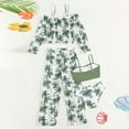 thumbnail image 6 of Povozer Girls Swimsuit 4 Piece Swimsuits Leaves Prints Bikini Bathing Suit(Green,11-12Y), 6 of 6
