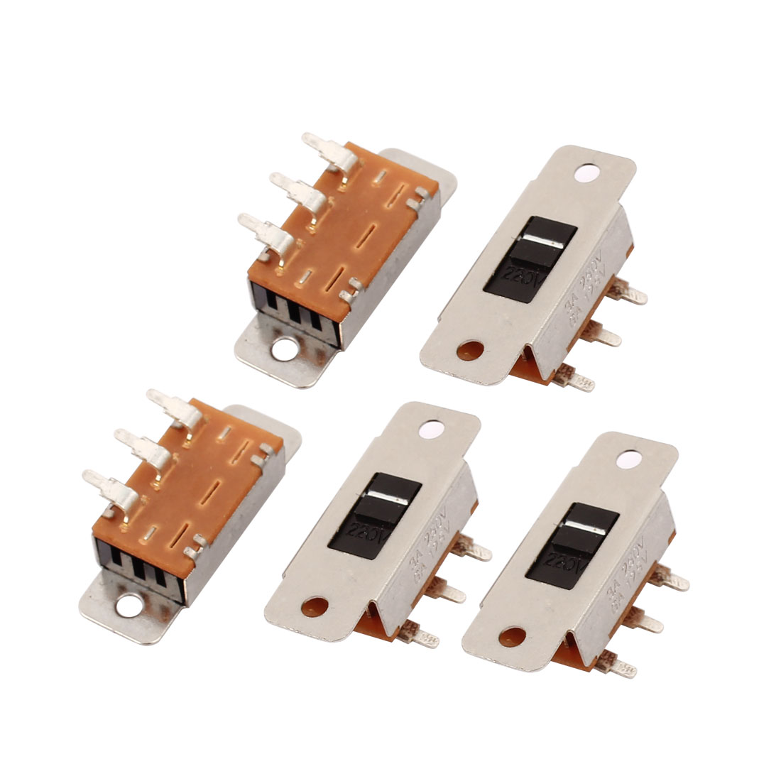 5pcs 110V to 220V 3 Terminals SPDT Voltage Selector Slide Switch