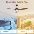 thumbnail image 5 of Electric Fans 52-INCH Ceiling Fan With Reversible DC Motor and 18W LED Light,Remote Control,3 ABS Blades,Dimmable and Timable,Ceiling Fans, 5 of 11