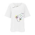 thumbnail image 1 of Vedolay Womens Plus Size Tops Square Neck Puff Sleeve Summer Tops Casual T Shirts Short Sleeve Tunic Blouses for Women,White XL, 1 of 4