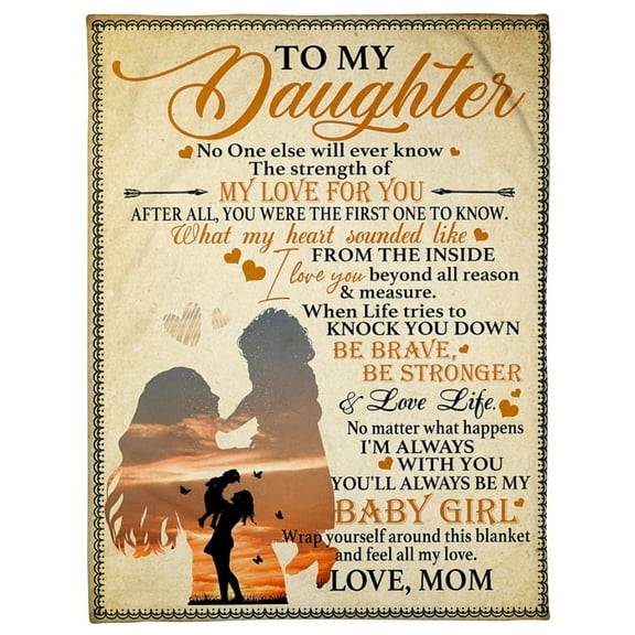 To My Daughter My Love For You Blanket Daughter From Mom Birthday Gift Home Decor Bedding Couch Sofa Soft, 30x40in Fleece Blanket