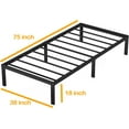 Eavesince 18 inches Twin Size Metal Bed Frames,No Box Spring Needed,Twin Platform Metal Bed
