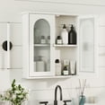 thumbnail image 4 of Wooden Medicine Cabinet Organizer Storage Shelf Doors Bathroom Wall Mount, 4 of 7