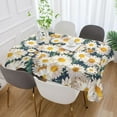 thumbnail image 5 of Floral Daisy Pattern Rectangle Tablecloth, Dust Proof Anti Wrinkle Wipeable Table Cloth Tabletop for of Dinner Kitchen Wedding Holiday Party 60"x120" Home Decor, 5 of 7