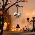 thumbnail image 4 of lhwanj Halloween Resin Bell Ornament Set with Pumpkin Skeleton Ghost Black Cat Designs for Spooky Home Door Window Decor, 4 of 5