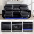 thumbnail image 2 of 2 Pieces Power Recliner Chair Sectional Sets,Black Faux Leather 3 Seater Reclining Sofa,Loveseat Recliner Chair for Living Room Furniture Set Home Theater Seating with Speaker,USB Ports,Cup Holders, 2 of 7