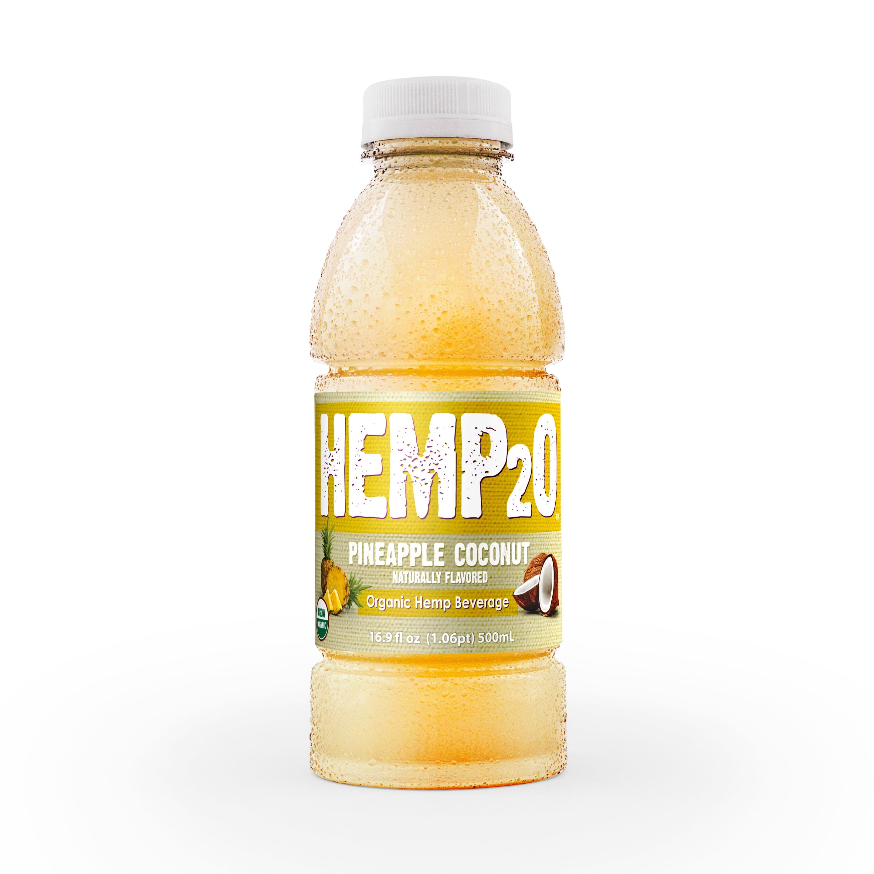 Hemp2o All Natural Organic Hemp Beverage, Pineapple Coconut, 16.9 Fl Oz